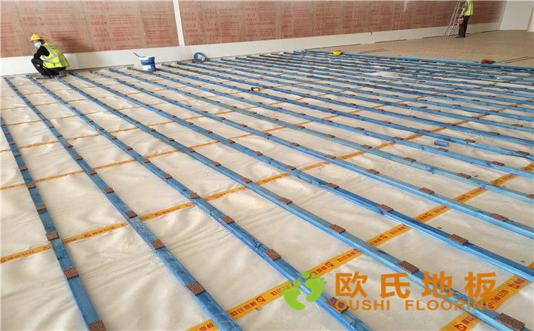 北京環(huán)球影城籃球館運動木地板案例