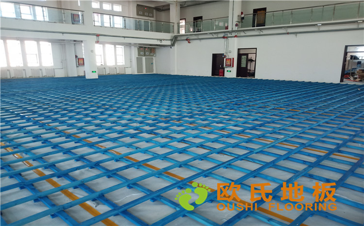 烏魯木齊烏蘇市南區(qū)中學體育館運動木地板案例-歐氏運動木地板